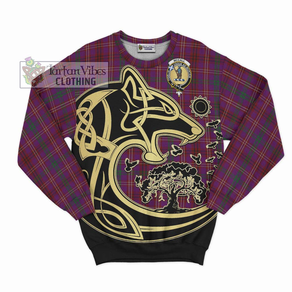 McCall (Caithness) Tartan Sweatshirt with Family Crest Celtic Wolf Style - Tartan Vibes Clothing