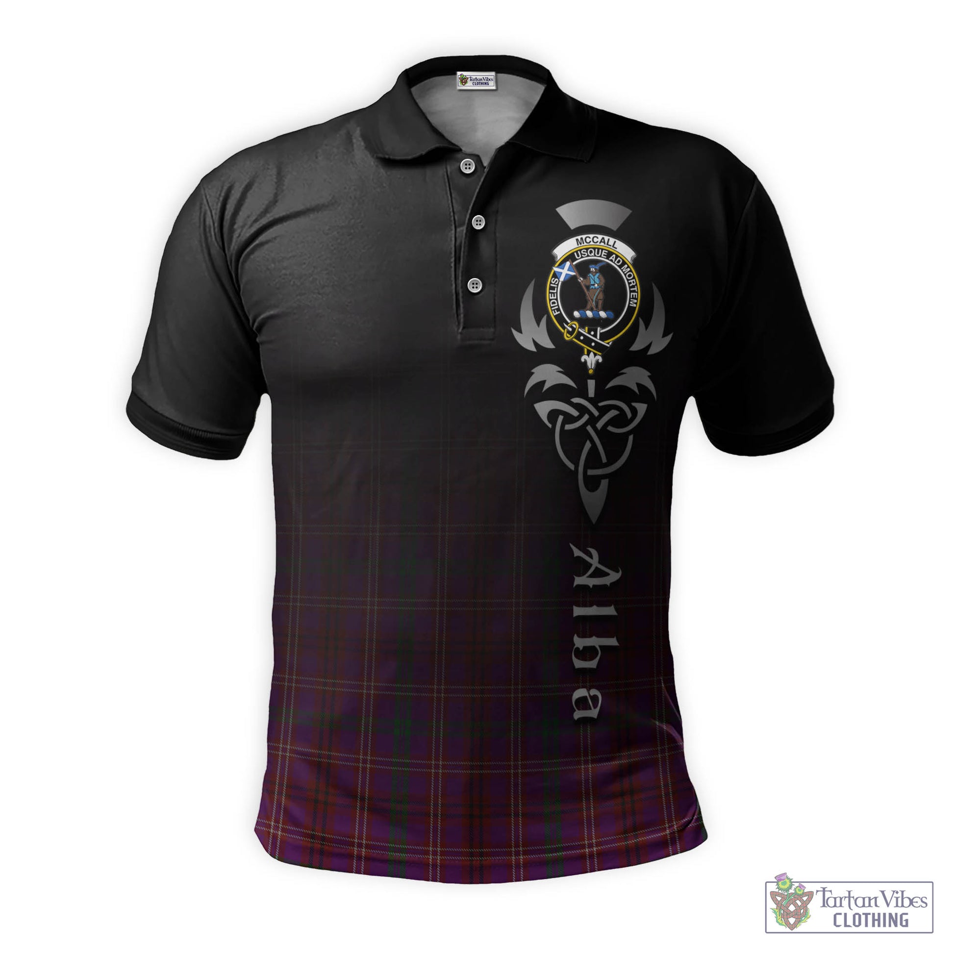 McCall (Caithness) Tartan Polo Shirt Featuring Alba Gu Brath Family Crest Celtic Inspired - Tartan Vibes Clothing