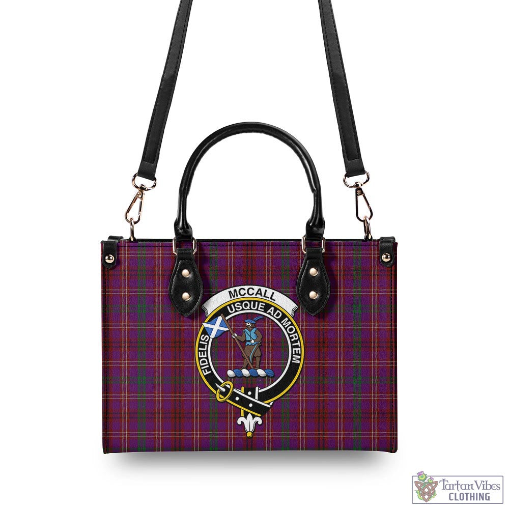 McCall (Caithness) Tartan Luxury Leather Handbags with Family Crest - Tartan Vibes Clothing
