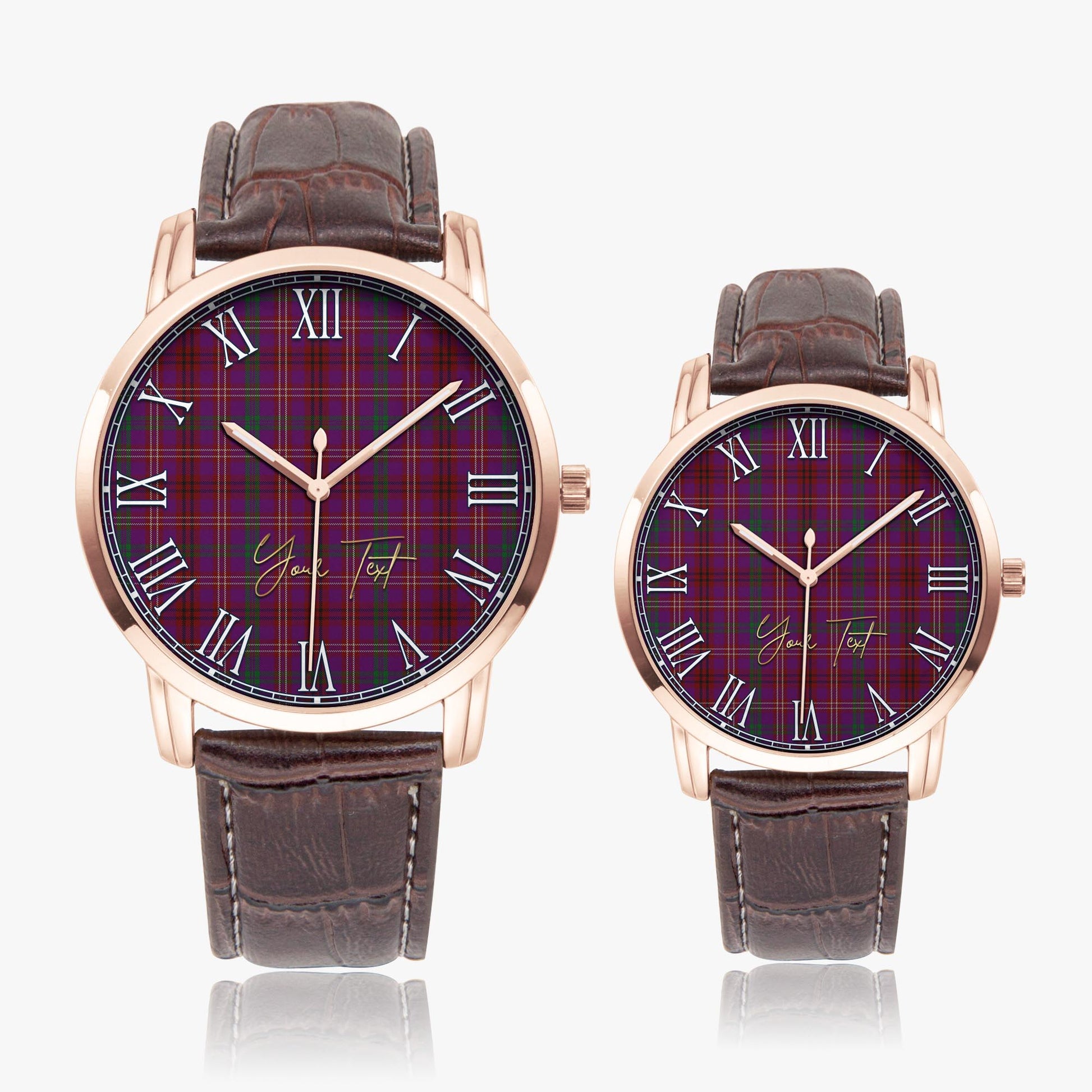 McCall (Caithness) Tartan Personalized Your Text Leather Trap Quartz Watch - Tartan Vibes Clothing