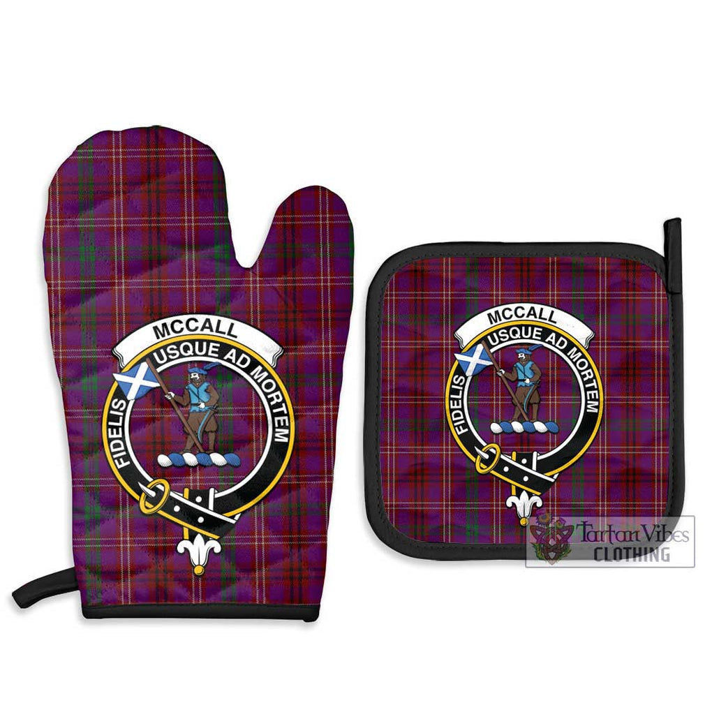 McCall (Caithness) Tartan Combo Oven Mitt & Pot-Holder with Family Crest - Tartan Vibes Clothing