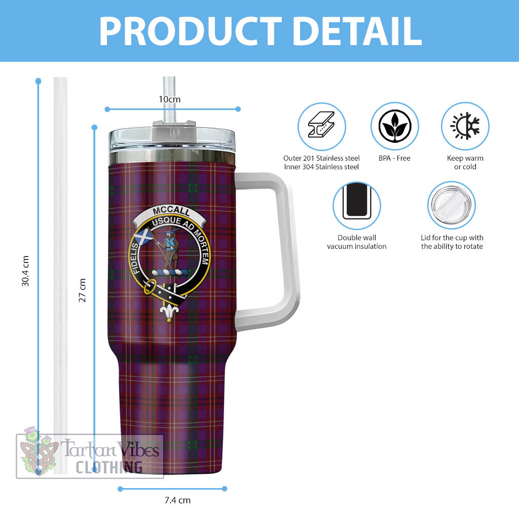 McCall (Caithness) Tartan Tumbler with Handle with Family Crest - Tartan Vibes Clothing