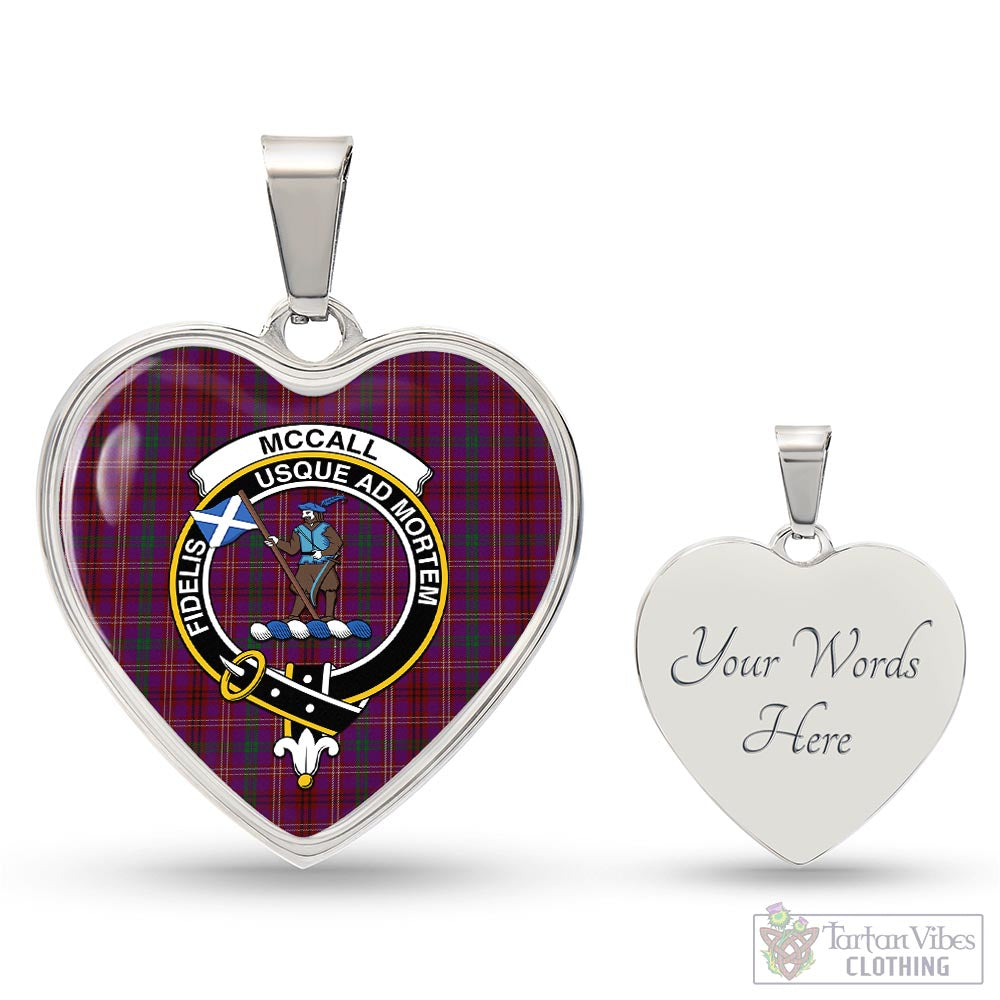 McCall (Caithness) Tartan Heart Necklace with Family Crest Luxury Necklace (Silver) Yes - Tartan Vibes Clothing