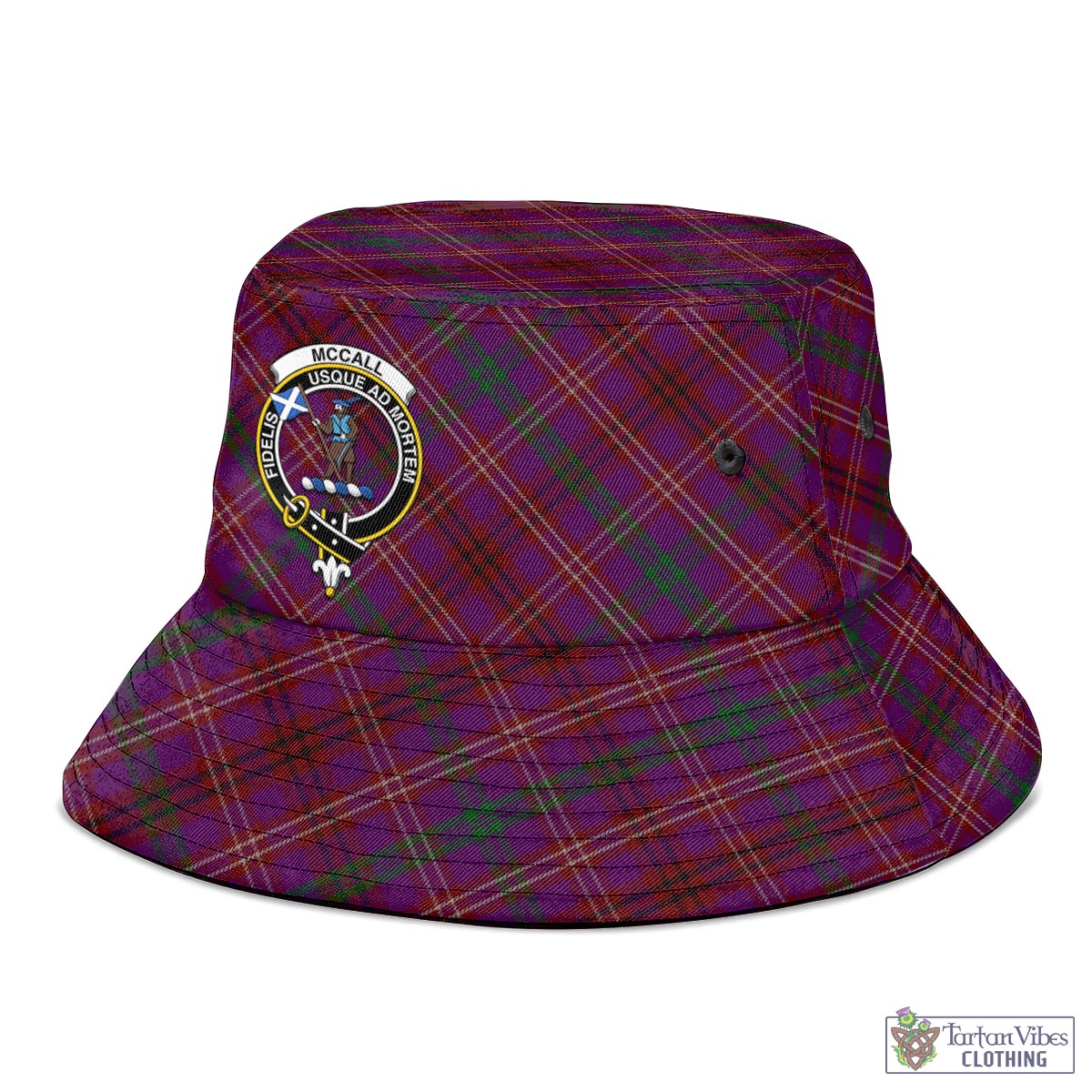 Tartan Vibes Clothing McCall (Caithness) Tartan Bucket Hat with Family Crest