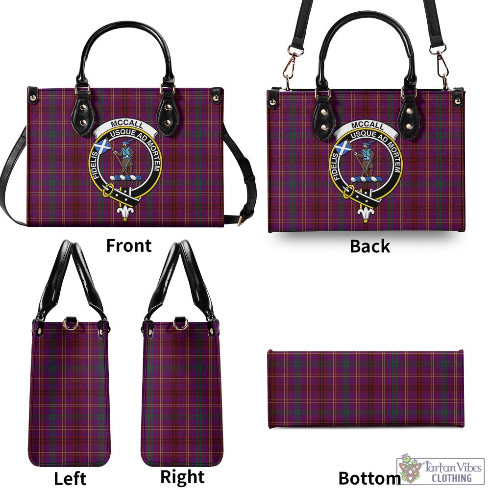 McCall (Caithness) Tartan Luxury Leather Handbags with Family Crest - Tartan Vibes Clothing
