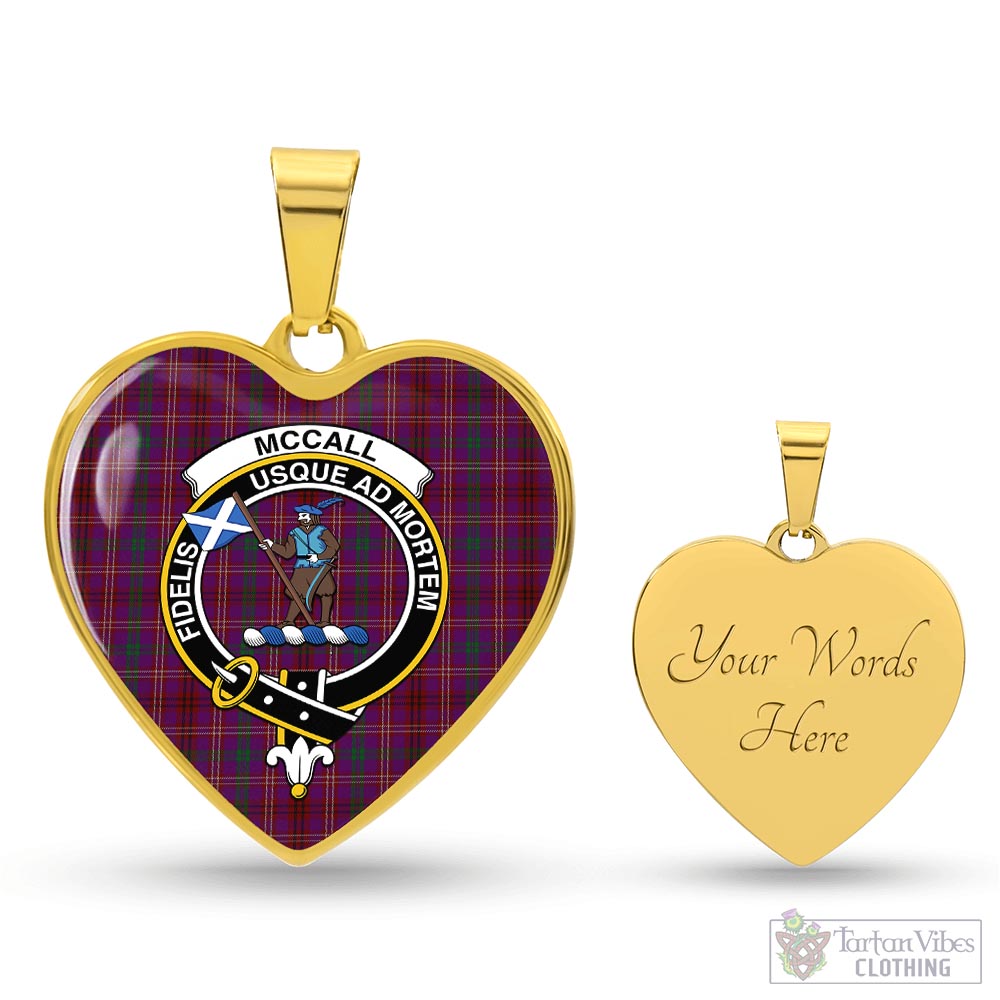 McCall (Caithness) Tartan Heart Necklace with Family Crest Luxury Necklace (Gold) Yes - Tartan Vibes Clothing