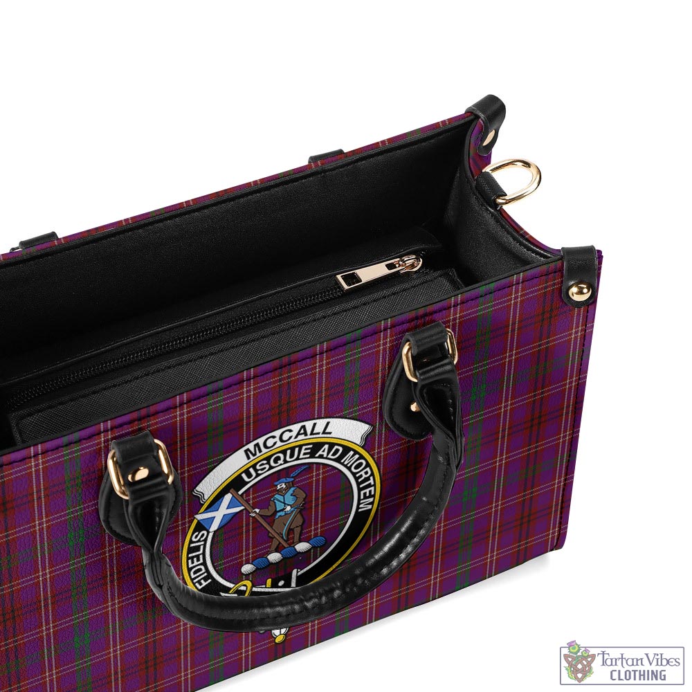McCall (Caithness) Tartan Luxury Leather Handbags with Family Crest - Tartan Vibes Clothing