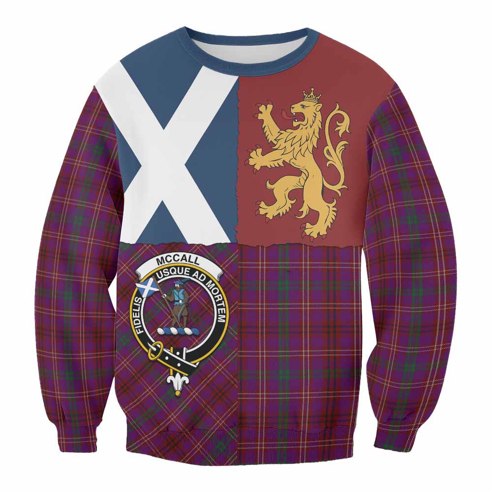McCall (Caithness) Crest Tartan Sweatshirt with Lion Rampant Saltire Style