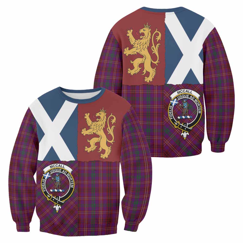 McCall (Caithness) Crest Tartan Sweatshirt with Lion Rampant Saltire Style