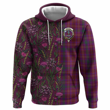 McCall (Caithness) Family Crest Tartan Hoodie Scottish Thistle Flower Pattern Half Style - Tartan Vibes Clothing