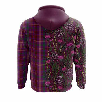 McCall (Caithness) Family Crest Tartan Hoodie Scottish Thistle Flower Pattern Half Style - Tartan Vibes Clothing