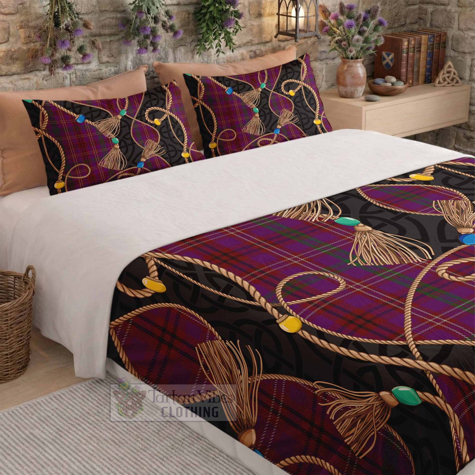 McCall (Caithness) Scottish Tartan Twisted Ropes Stylized Bedding Set - Tartan Vibes Clothing