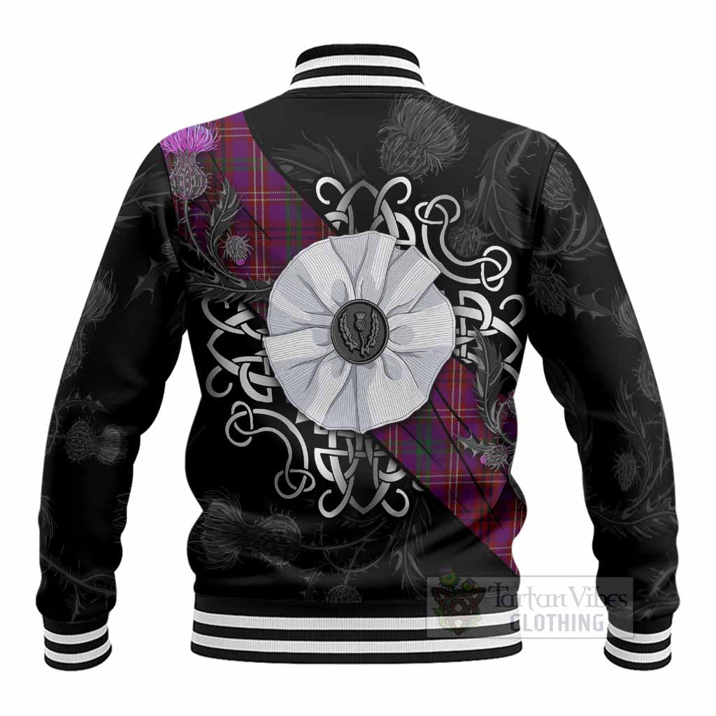 McCall (Caithness) Tartan Baseball Jacket Jacobite White Rose - Tartan Vibes Clothing