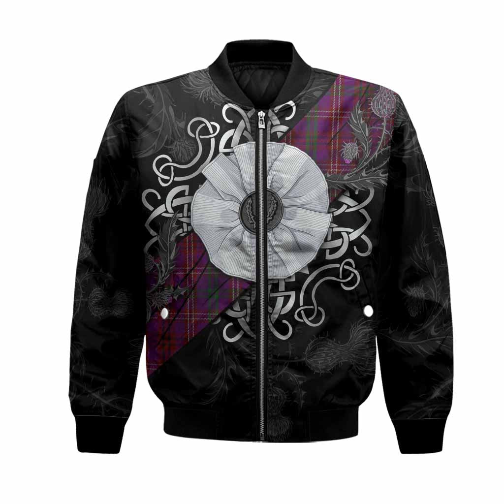 McCall (Caithness) Tartan Bomber Jacket Jacobite White Rose Unisex Black - Tartan Vibes Clothing