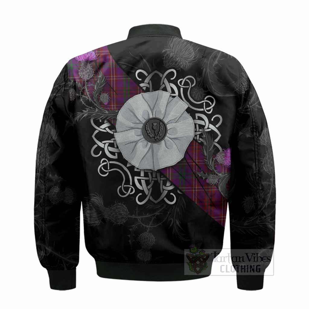 McCall (Caithness) Tartan Bomber Jacket Jacobite White Rose - Tartan Vibes Clothing