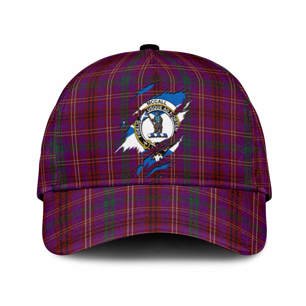 McCall (Caithness) Tartan Classic Cap with Family Crest In Me Style