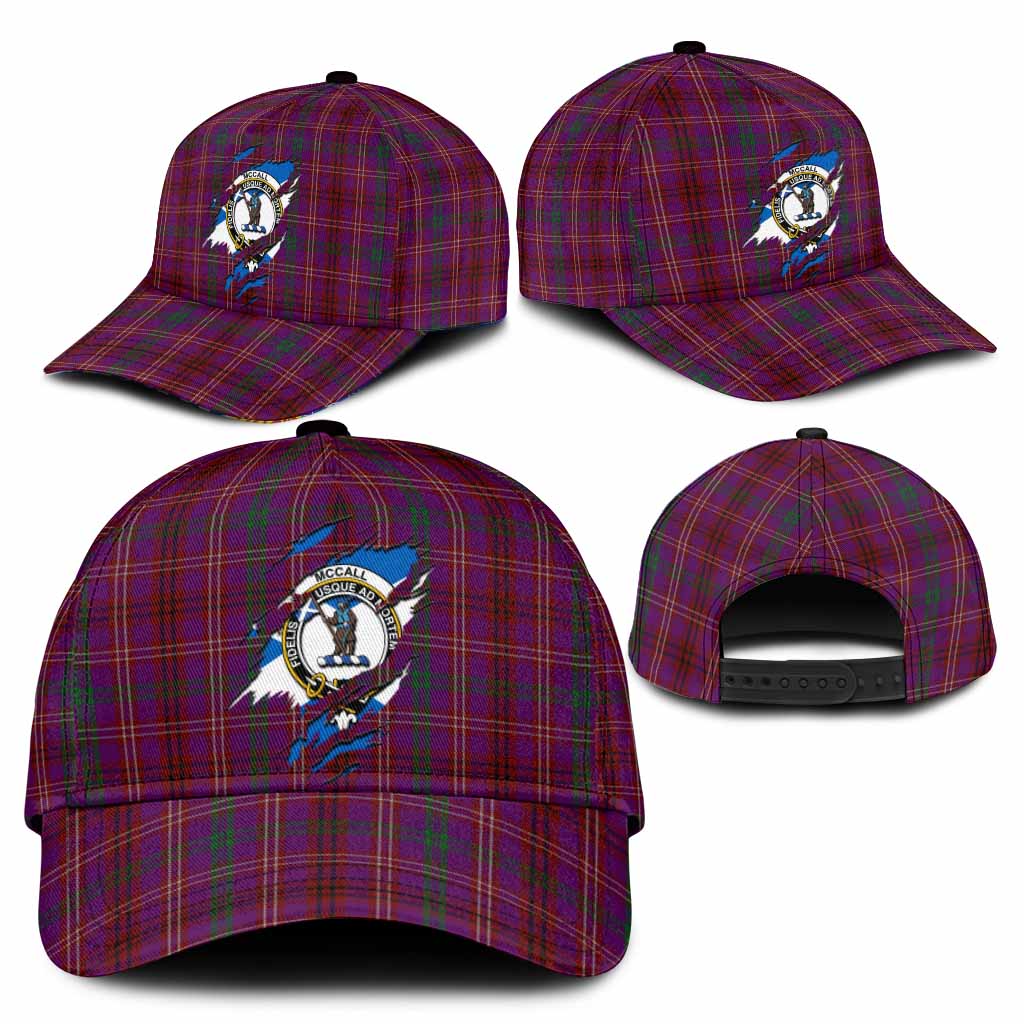 McCall (Caithness) Tartan Classic Cap with Family Crest In Me Style