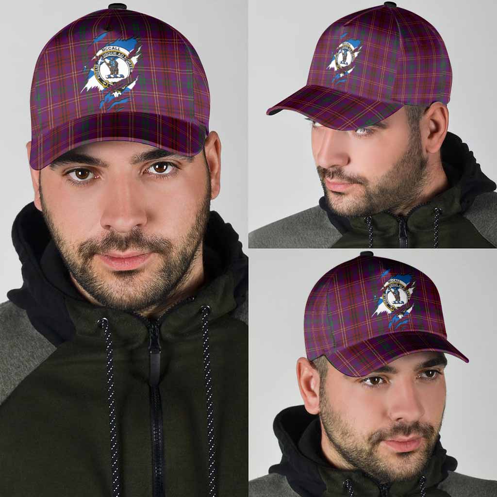 McCall (Caithness) Tartan Classic Cap with Family Crest In Me Style