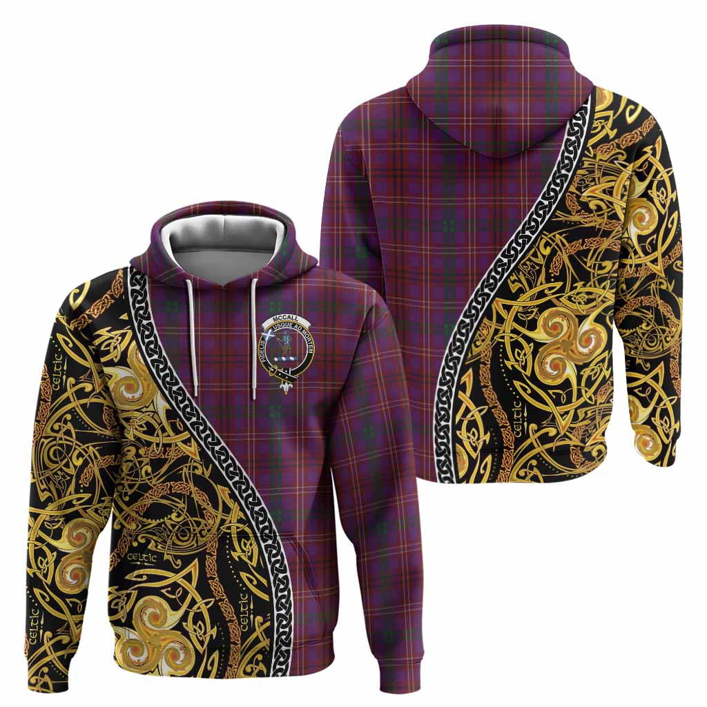 McCall (Caithness) Tartan Crest Hoodie Celtic Knot and Triple Trickle Spiral Symbols