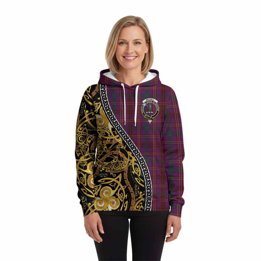 McCall (Caithness) Tartan Crest Hoodie Celtic Knot and Triple Trickle Spiral Symbols