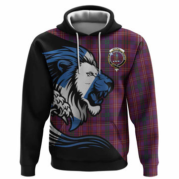 McCall (Caithness) Tartan Crest Hoodie Scottish Golden Lions Wave Flow