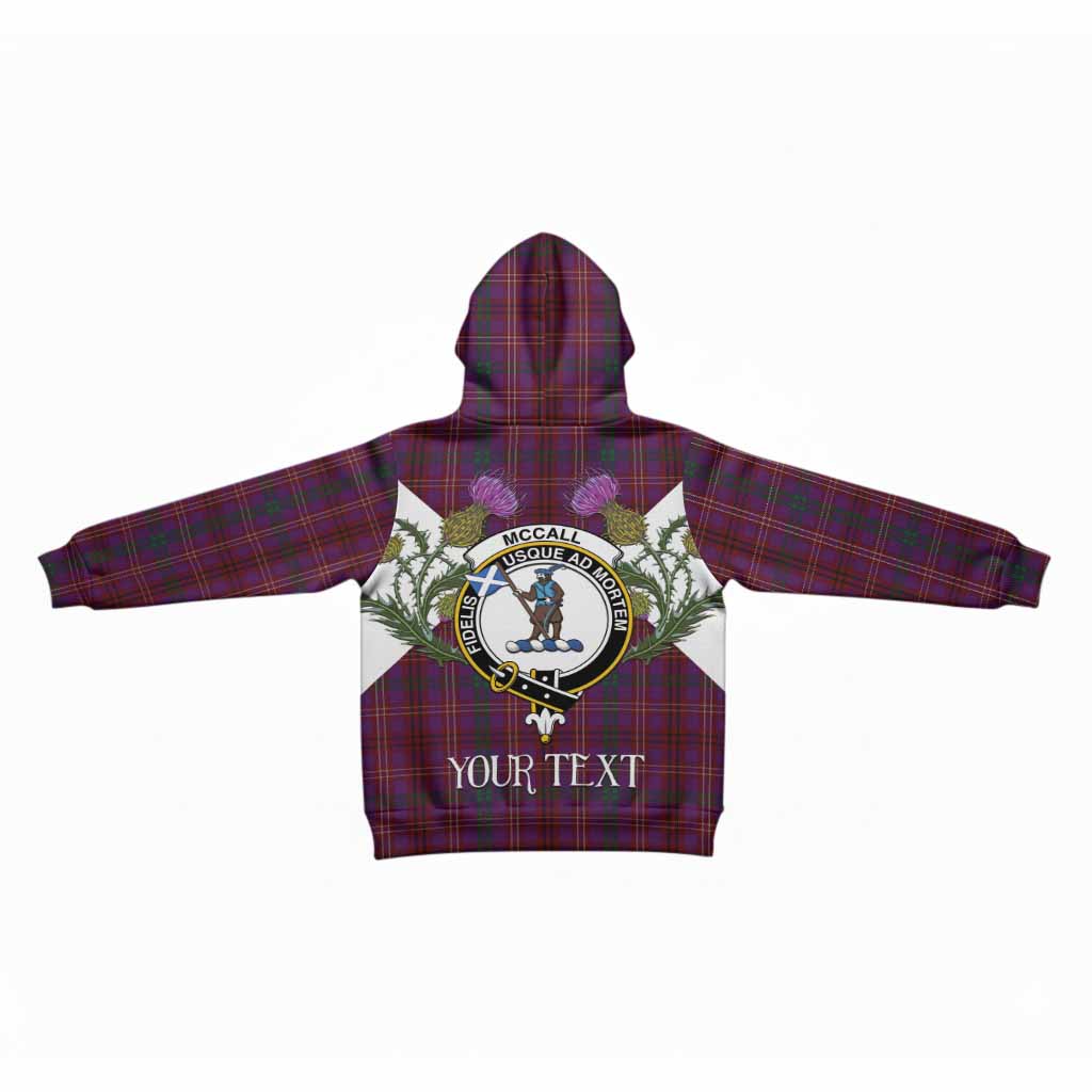 McCall (Caithness) Tartan Family Crest Kid Hoodie Scottish Burns Night Thistle Floral
