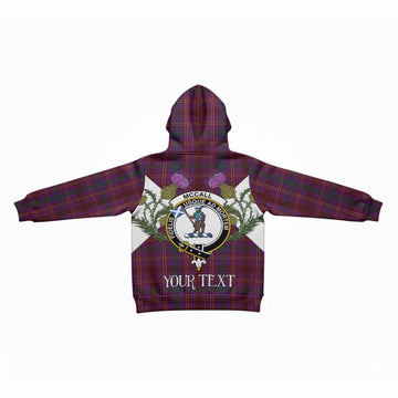 McCall (Caithness) Tartan Family Crest Kid Hoodie Scottish Burns Night Thistle Floral