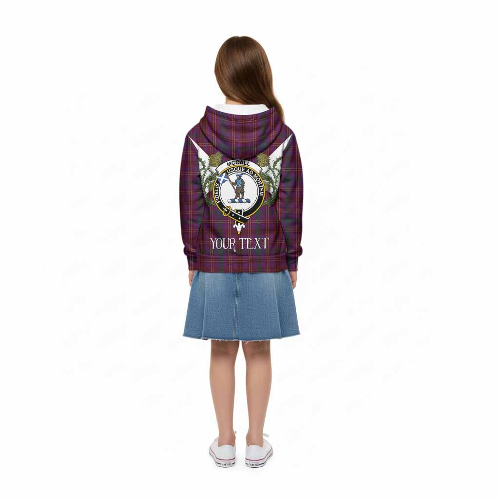 McCall (Caithness) Tartan Family Crest Kid Hoodie Scottish Burns Night Thistle Floral