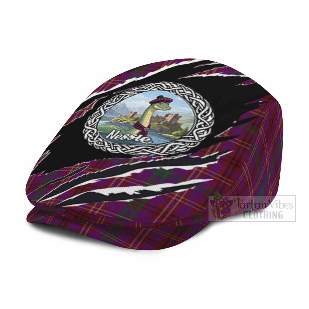 McCall (Caithness) Tartan Loch Ness Monster Flat Cap, Jeff Cap Celtic Knot Nessie Art
