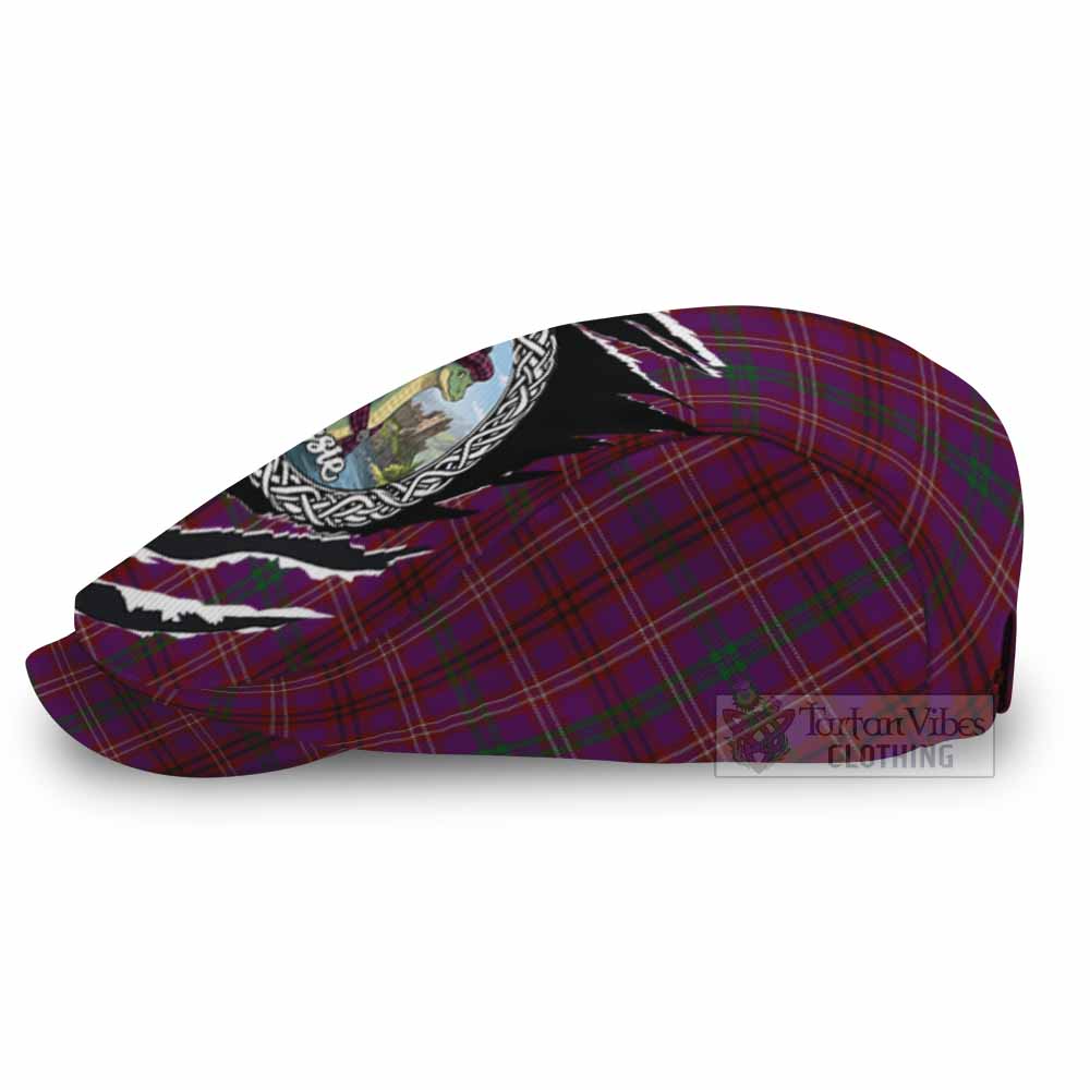 McCall (Caithness) Tartan Loch Ness Monster Flat Cap, Jeff Cap Celtic Knot Nessie Art