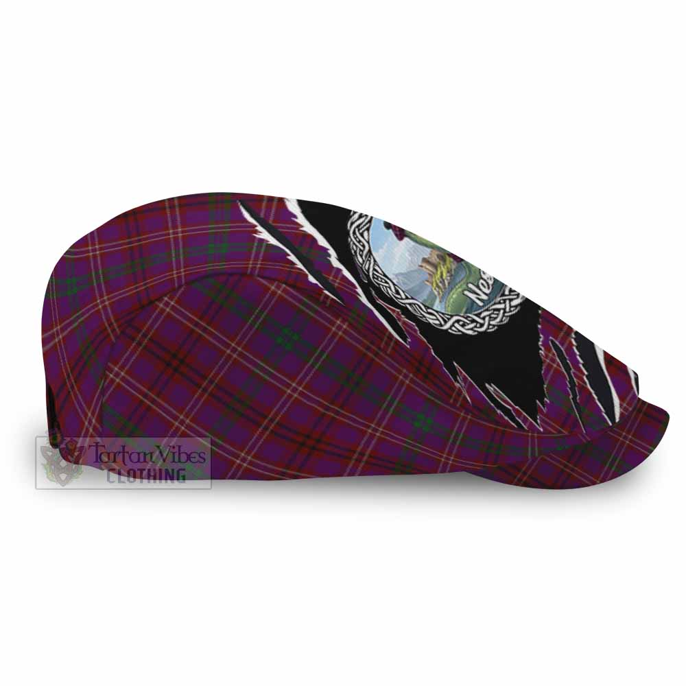 McCall (Caithness) Tartan Loch Ness Monster Flat Cap, Jeff Cap Celtic Knot Nessie Art