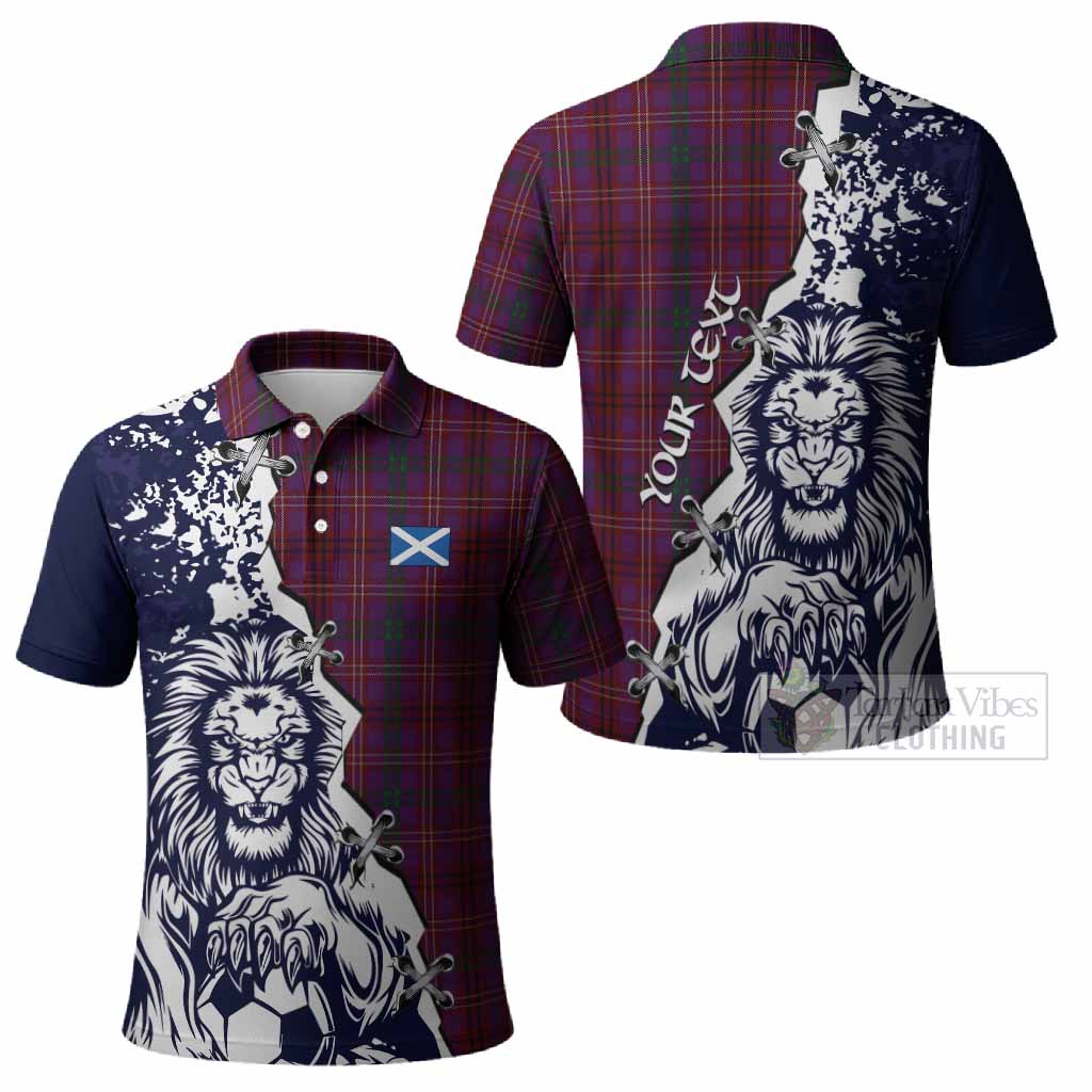 McCall (Caithness) Tartan Scottish Polo Shirt Angry Lion With Soccer Ball Style