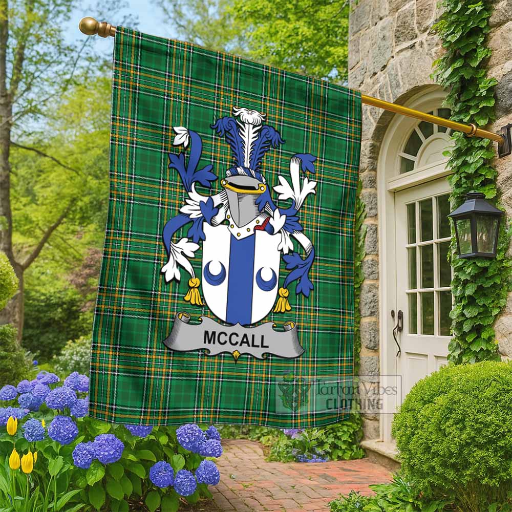 McCall Irish Clan Tartan Flag with Coat of Arms