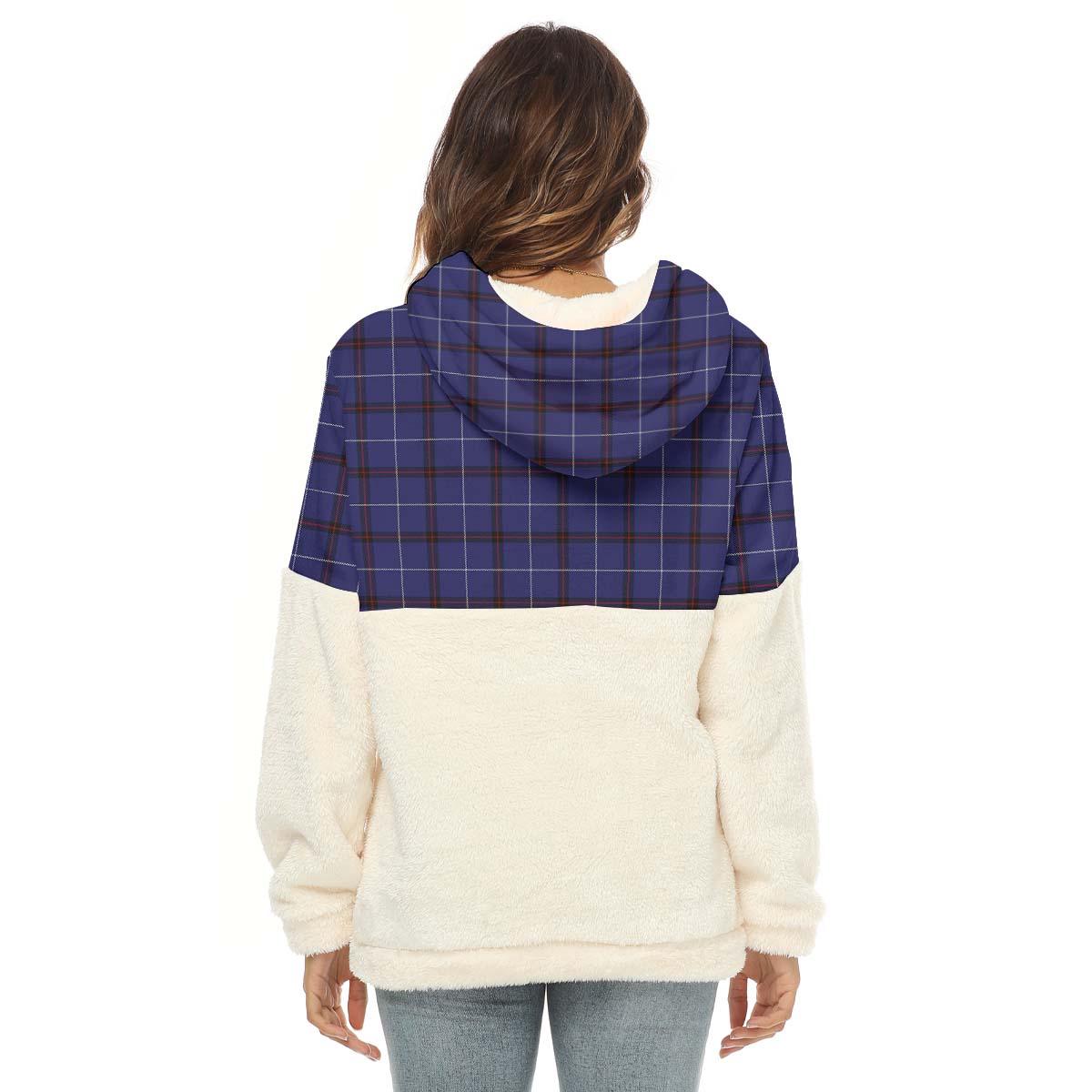 McCallie Tartan Half Style Women's Borg Fleece Hoodie with Half Zip - Tartan Vibes Clothing