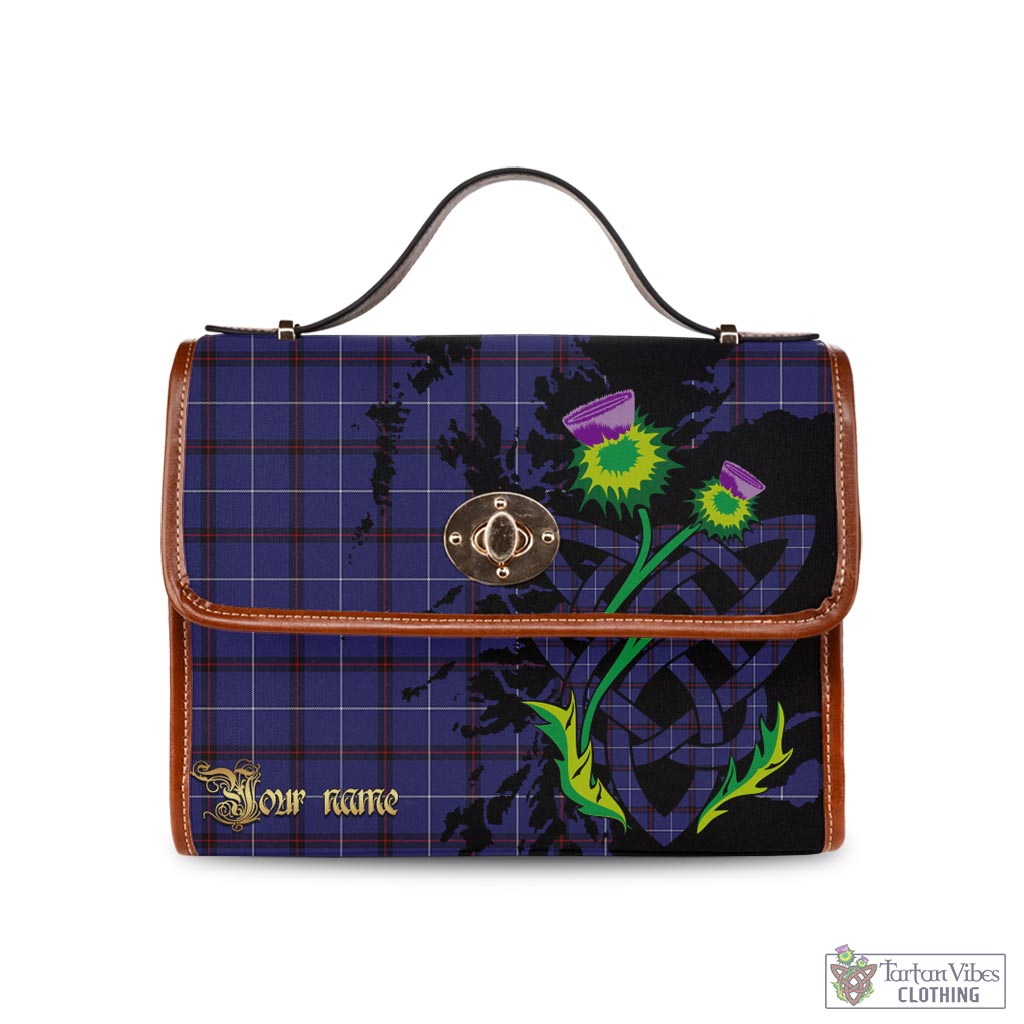 Tartan Vibes Clothing McCallie Tartan Waterproof Canvas Bag with Scotland Map and Thistle Celtic Accents