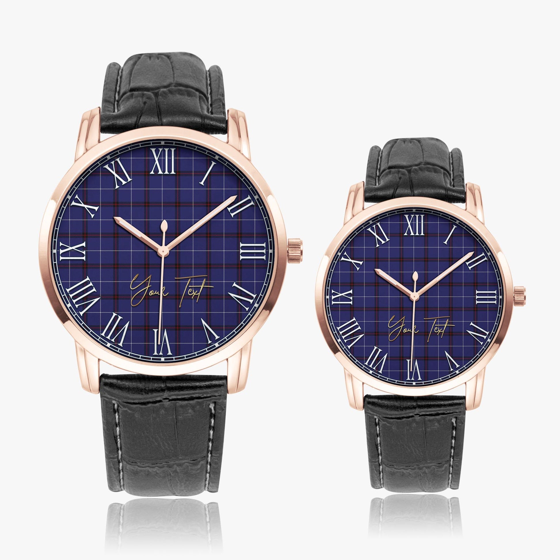 McCallie Tartan Personalized Your Text Leather Trap Quartz Watch - Tartan Vibes Clothing