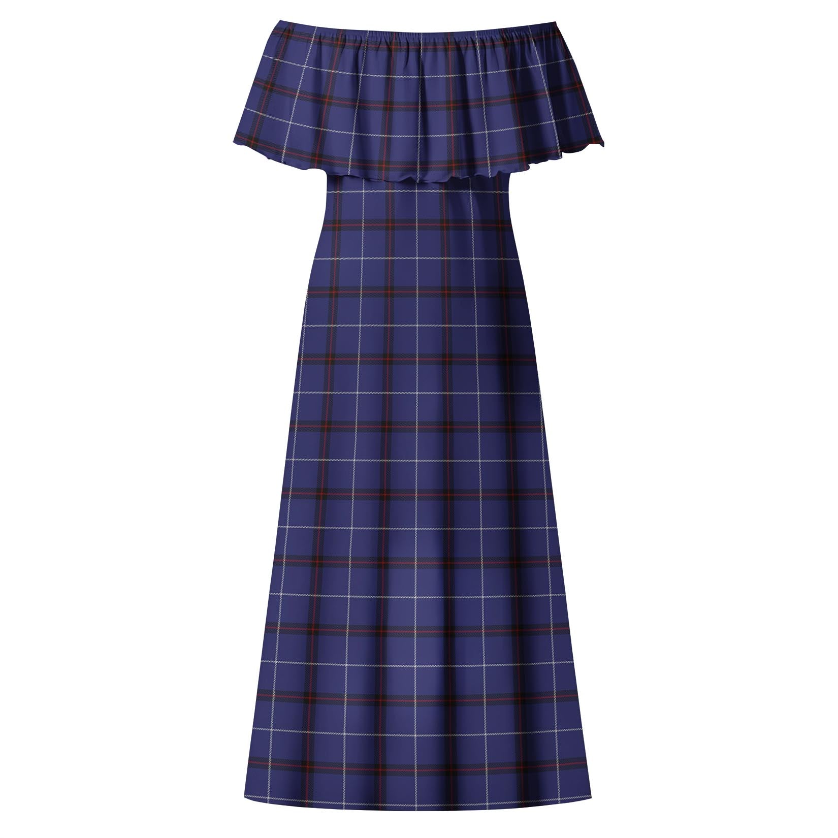 McCallie Tartan Off Shoulder Long Dress - Tartan Vibes Clothing