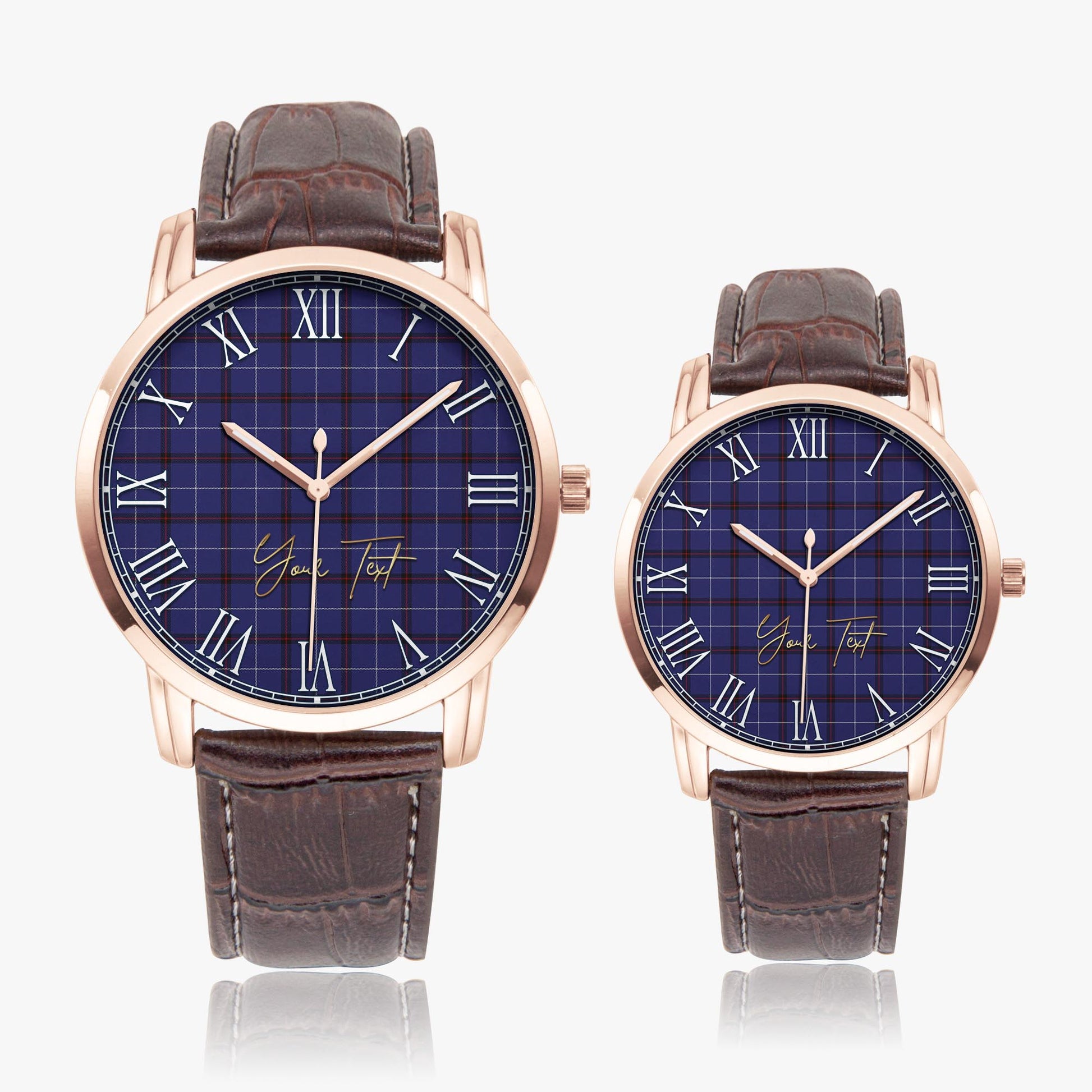 McCallie Tartan Personalized Your Text Leather Trap Quartz Watch - Tartan Vibes Clothing