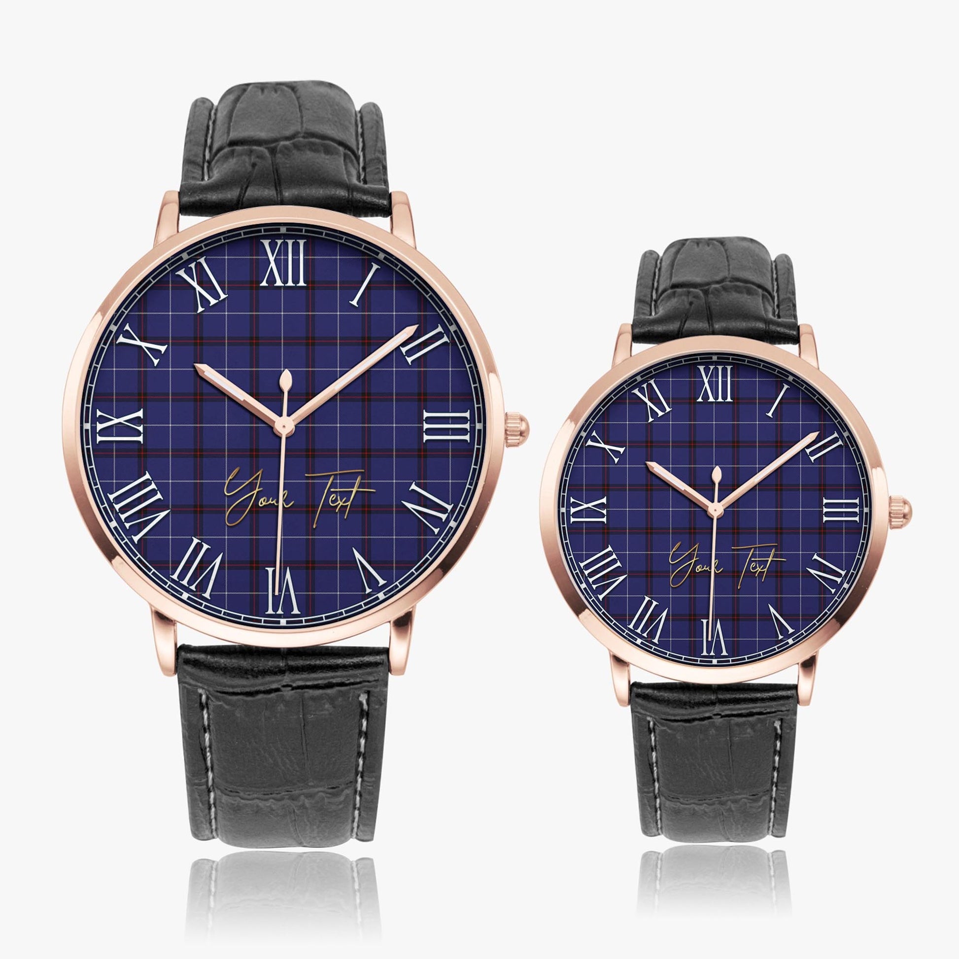 McCallie Tartan Personalized Your Text Leather Trap Quartz Watch - Tartan Vibes Clothing