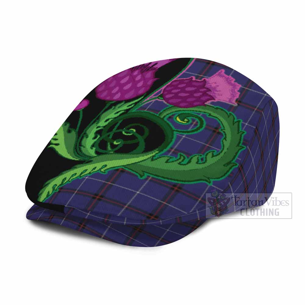 McCallie Tartan Flat Cap, Jeff Cap Traditional Scottish Thistle