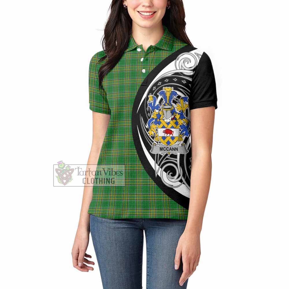 Tartan Vibes Clothing McCann Irish Clan Women's Polo Shirt Celtic Circle Style
