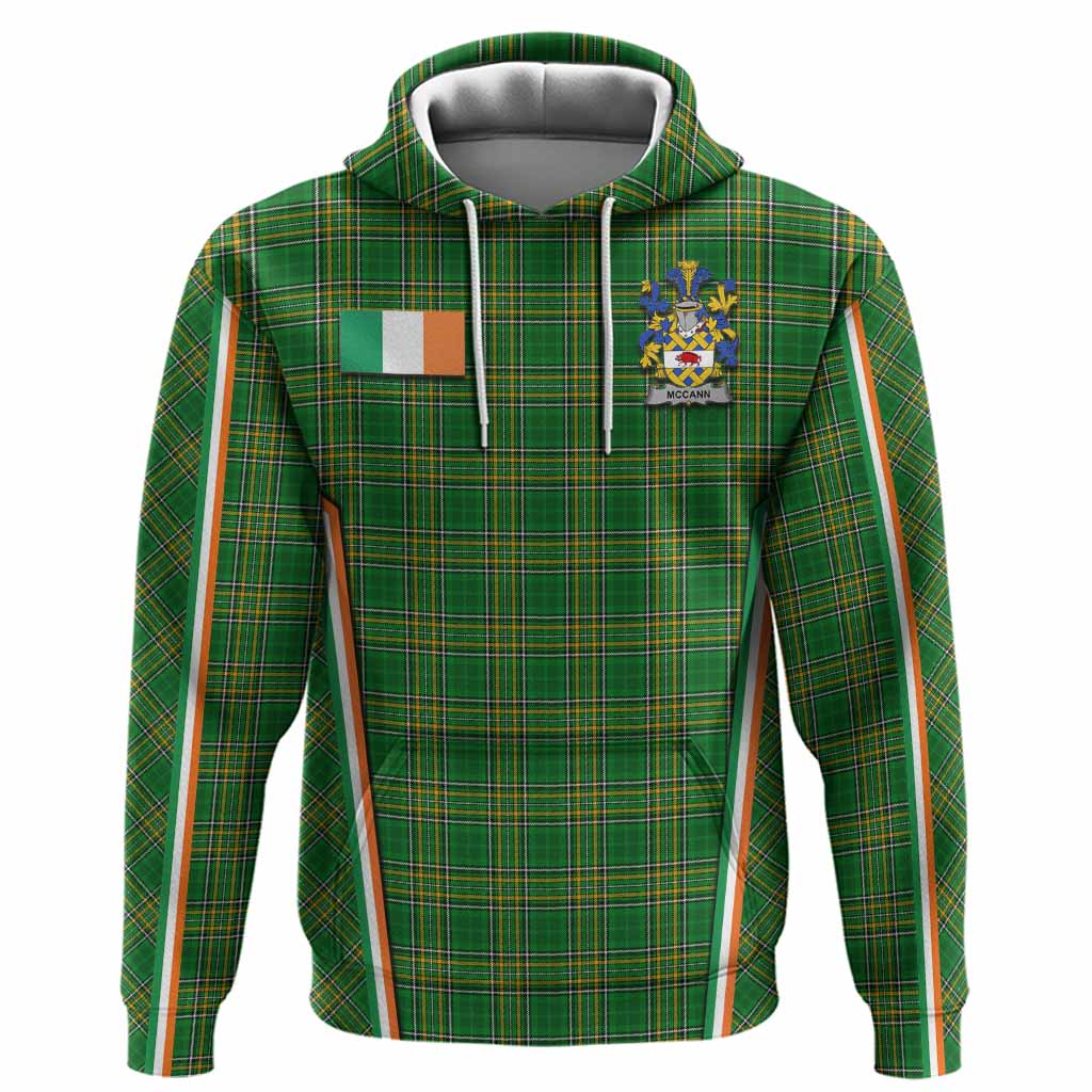 McCann Irish Clan Coat of Arm Tartan Hoodie Flag Style