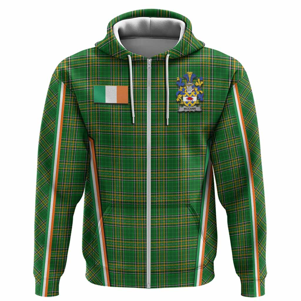 McCann Irish Clan Coat of Arm Tartan Hoodie Flag Style