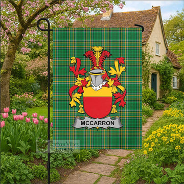 McCarron Irish Clan Tartan Flag with Coat of Arms