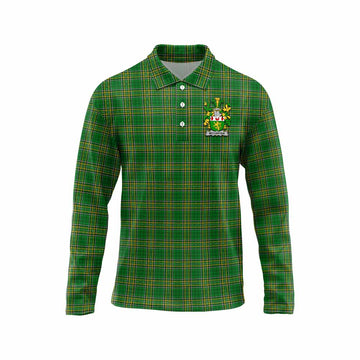 Tartan Vibes Clothing McCartan Irish Clan Tartan Long Sleeve Polo Shirt with Coat of Arms
