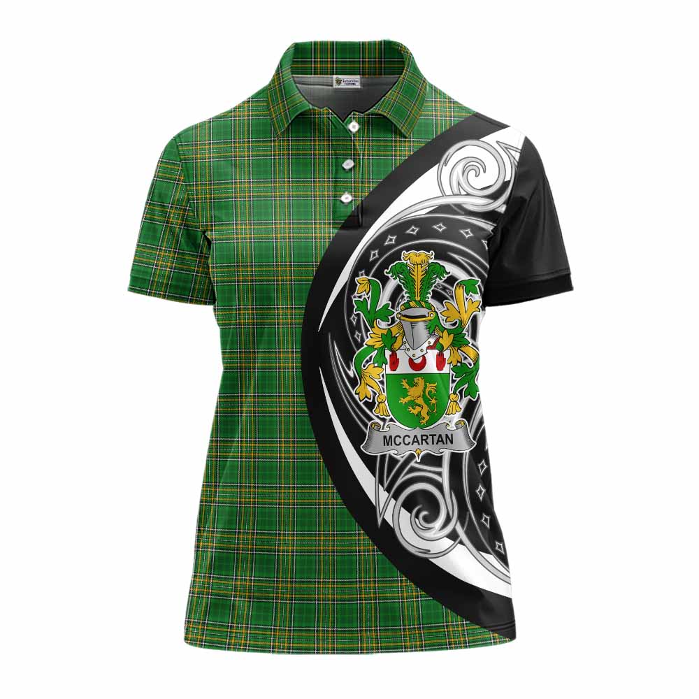 McCartan Irish Clan Women's Polo Shirt Celtic Circle Style Women - Tartan Vibes Clothing
