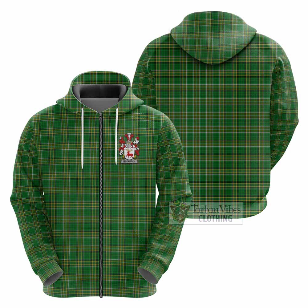 McCarthy Irish Clan Tartan Hoodie with Coat of Arms - Tartan Vibes Clothing