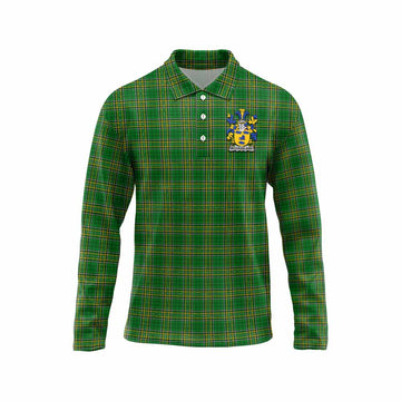 McCausland Irish Clan Tartan Long Sleeve Polo Shirt with Coat of Arms Unisex - Tartan Vibes Clothing