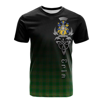 Tartan Vibes Clothing McCausland Irish Clan Cotton T-shirt with Coat of Arms Erin Go Bragh Celtic Inspired