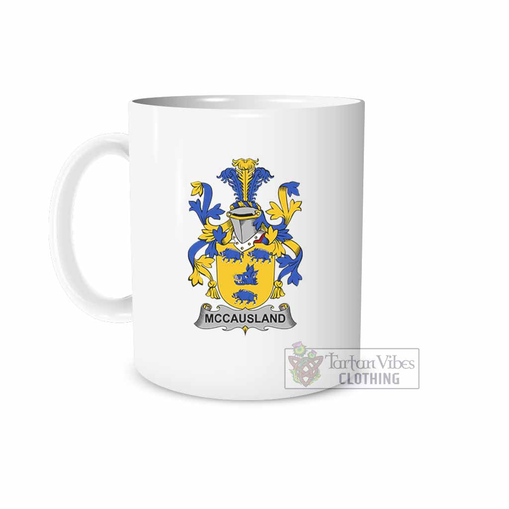 McCausland Irish Clan Coat of Arms Ceramic Mug White - 2D-tartanvibesclothing